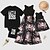 cheap Family Matching Outfits-Family Look Dresses T shirt Tops Causal Floral Striped Letter Patchwork White Pink Yellow Maxi Short Sleeve Elegant Matching Outfits / Spring / Summer / Print