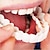 billiga Hemvård-simulering hängslen silikon simulering hängslen tänder leende, bett-tand faner-övre och undre tänder används för blekning undervisning för att täcka ofullkomliga tänder och få dig att le omedelbart och självsäkert