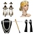 voordelige Great Gatsby-Vintage Roaring jaren &#039;20 Jaren 1920 Gatsby Handschoenen Jaren ‘20 flapper hoofdband Accessoires ingesteld Hoofddeksels Oorbel The Great Gatsby Charleston Dames Kwastje Effen Kleur Kwastje