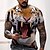 cheap Men&#039;s 3D-Men&#039;s Unisex T shirt Tee Graphic Prints Tiger Animal 3D Print Crew Neck Street Daily Short Sleeve Print Tops Casual Designer Big and Tall Sports Orange / Summer