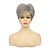 cheap Older Wigs-Pixie Cut Wigs Short Gray Wigs Pixie Cut Wig with Bangs Sliver Grey Wavy Layered Synthetic Hair Wig Natural Looking
