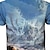 abordables niño 3d camisetas-Camiseta con estampado 3d de dinosaurio para niños, camiseta de manga corta con estampado animal azul para la escuela, uso diario activo de 4 a 12 años/verano