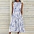 cheap Print Dresses-Women&#039;s Casual Dress Midi Dress Blue Sleeveless Floral Pocket Spring Summer Crew Neck Casual Weekend 2023 S M L XL XXL