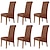 abordables Funda para silla de comedor-6 fundas para sillas de comedor de color sólido, fundas elásticas para sillas, fundas protectoras para sillas de respaldo alto de spandex, fundas de asiento con banda elástica para comedor, boda,