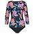 cheap Diving Suits &amp; Rash Guards-Women&#039;s Swimwear Rash Guard Diving 2 Piece Swimsuit Open Back Flower Black Scoop Neck Bathing Suits New Vacation Fashion / Modern / Padded Bras