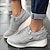 cheap Women&#039;s Sneakers-Women&#039;s Sneakers Plus Size Height Increasing Shoes Wedge Sneakers Outdoor Daily Solid Colored Wedge Heel Round Toe Basic Casual Walking Zipper Magic Tape Blue Beige Gray