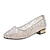 cheap Women&#039;s Flats-Women&#039;s Sandals Flats Glitter Crystal Sequined Jeweled Daily Summer Sequin Block Heel Low Heel Pointed Toe Elegant British Mesh Loafer Silver Gold