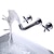 abordables Robinetteries de lavabo-Robinet de lavabo utilitaire moderne chromé or noir avec bec rotatif, robinet de lavabo mural à mélangeurs à trois trous avec interrupteur d&#039;eau chaude et froide, robinet commercial de remplissage de