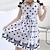 cheap Casual Dresses-Kids Girls&#039; Retro Polka Dot Dress Lace Trims Print Blue White Knee-length Sleeveless Dresses Summer Regular Fit 3-12 Years