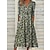 cheap Print Dresses-Women&#039;s Casual Dress Floral Ditsy Floral Ruched Print V Neck Midi Dress Elegant Daily Date Half Sleeve Summer Spring