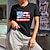 baratos Camisetas de anime-Dia da Independência 4 de julho Bandeira dos EUA Japonesa/Curta Anime Desenho Anime Harajuku Arte Gráfica Kawaii Para Casal Homens Mulheres Adulto Regresso à Escola Hot Stamping
