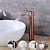 abordables Classiques-robinet d&#039;évier de bain en laiton avec drain, cascade or rose grand centerset mitigeur un trou robinets de bain avec eau chaude et froide