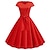 cheap Historical &amp; Vintage Costumes-Retro Vintage 1950s A Line Dress Rockabilly Swing Dress Flare Dress Women&#039;s Bow V Neck Masquerade Cocktail Party Tea Party Casual Daily Dress