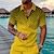 abordables Polo con cremallera 3d-Camisa de golf para hombre con estampado 3d de geometría de puntos para salir camisas de golf con cremallera de manga corta tops delgados deportivos amarillos