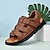 halpa Miesten sandaalit-miesten pu-nahkasandaalit kalastajien sandaalit mustat kesäsandaalit klassinen rento koti päivittäin taikateippi ruskeat khaki kengät