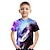 cheap Boy&#039;s 3D T-shirts-Kids Boys T shirt Tee Short Sleeve 3D Print 3D Print Graphic Car Light Black Blue Rainbow Children Tops Summer Active Fashion Cool 3-12 Years