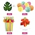 economico festa estiva hawaiana-decorazioni per feste tropicali hawaiane con gonna da tavolo in erba luau hawaiana foglie di palma e fiori di ibisco (oro)