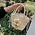 cheap Bags-Women&#039;s Girls&#039; Straw Bag Beach Bag Straw Lunch Bag Top Handle Bag Bowknot Flower Pattern Holiday Date Going out Solid Color Beige lined Beige Unlined