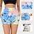 cheap Yoga Shorts-Women&#039;s Yoga Shorts Pocket Shorts Bottoms Tummy Control Butt Lift Quick Dry Tie Dye Black Rosy Pink Blue Yoga Fitness Gym Workout Sports Activewear Stretchy Skinny / Athletic / Athleisure