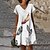 voordelige Damesjurken-Dames Hemdjurk Mini-jurk Wit Zwart Rood Korte mouw Bloemig Afdrukken Lente Zomer V-hals Casual Vakantie 2022 S M L XL XXL 3XL