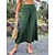 billige Damebukser-Dame Blus kinesisk Bukser Klokkebund Grøn Medium Talje Mode Afslappet Weekend Mikroelastisk Ankel-længde Komfort Helfarve S M L XL / Løstsiddende