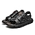 ieftine Sandale Bărbați-Bărbați Sandale Sandale din piele sandale pentru pescari Clasic Casual Casă Zilnic PU Panglică Negru Maro Kaki Vară Primăvară