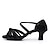 זול נעליים לטיניות-בגדי ריקוד נשים נעליים לטיניות נעלי ריקוד בבית מקצועי ChaCha בסיסי עקבים עקב רחב אבזם רצועת קרוס עירום שחור כסף