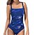 cheap One-Pieces-Women&#039;s Swimwear One Piece Monokini Bathing Suits Normal Swimsuit Print Floral Print High Waisted Blue Strap Padded Bathing Suits Vacation Sexy Sports / New