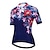 cheap Women&#039;s Cycling Clothing-21Grams Women&#039;s Cycling Jersey Short Sleeve Bike Top with 3 Rear Pockets Mountain Bike MTB Road Bike Cycling Breathable Quick Dry Moisture Wicking Reflective Strips Dark Blue Floral Botanical