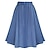 cheap Plain Skirts-Women&#039;s Skirt Swing Long Skirt Denim Midi Skirt Midi Skirts Pocket Solid Colored Office / Career Casual Daily Summer Denim Fashion Summer Blue Light Blue