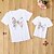 cheap Tops-Mommy and Me T shirt Tops Cotton Floral Butterfly Daily Print White Black Gray Short Sleeve Basic Matching Outfits / Summer / Casual