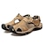 cheap Men&#039;s Sandals-Men&#039;s Sandals Loafers &amp; Slip-Ons Leather Sandals Plus Size Outdoor Hiking Sandals Sports Sandals Classic Casual Outdoor Daily PU Loafer Light Brown Dark Brown Khaki Summer Spring