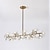 abordables Suspension-105 cm style floral lustre cristal suspension led acier inoxydable style artistique moderne salon salle à manger chambre