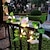 abordables Tiras de Luces LED-Guirnalda de luces de hadas led de rosa de girasol solar, guirnalda de hojas de ratán, luces para exteriores, impermeable, 2,5 m, 30 ledes, luces blancas cálidas, fiesta de bodas, vacaciones, jardín,