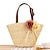 cheap Bags-Women&#039;s Polyester Cotton Top Handle Bag Straw Bag Shoulder Bag Zipper Daily Going out Solid Color Camel