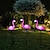 economico Illuminazione vialetto-3pcs solare flamingo luci da giardino percorso esterno luci decorazione ip65 impermeabile esterno solare prato luce cortile prato passaggio paesaggio cortile decorazione di festa lampada