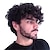 Χαμηλού Κόστους Ανδρικές περούκες-κοντή σγουρή ανδρική μαύρη περούκα αφράτη συνθετική αποκριάτικη περούκα cosplay για άνδρες