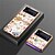 cheap Samsung Cases-Phone Case For Samsung Galaxy Z Flip 4/3 Shockproof Ultra-thin Lens Protector Tempered Glass Backplane Electroplated Frame PC Back Cover Graphic Flower