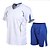 お買い得  メンズＴシャツセット-男性用 Tシャツスーツ トラックスーツ テニスシャツ ショーツとTシャツのセット セット 半袖 2個 衣類 スポーツ デザイナー カジュアル