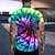 cheap Men&#039;s 3D Shirts-Men&#039;s Shirt Print Tie Dye Turndown Street Casual Button-Down Print Short Sleeve Tops Designer Casual Fashion Breathable Rainbow / Summer / Spring / Summer