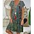 cheap Women&#039;s Dresses-Women&#039;s Shift Dress Short Mini Dress Green Short Sleeve Floral Print Spring Summer V Neck Casual Vacation 2022 S M L XL XXL 3XL