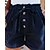 cheap Shorts-Women&#039;s Culottes Wide Leg Shorts Linen / Cotton Blend Navy Blue Apricot Fashion Sporty Mid Waist Side Pockets Casual Weekend Short Plain Comfort S M L XL