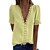 hesapli Kadın Üstleri-Kadın&#039;s Bluz Gömlek Yonca Mor Sarı Düz Dantel Trim Kısa Kollu Günlük Hafta sonu Sokak Şıklığı Günlük V Yaka Normal S