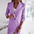 cheap Blazers-Women&#039;s Blazer Spring Summer Outdoor Work Street Regular Coat Breathable Regular Fit Casual Jacket Long Sleeve Slim Fit Solid Color Black Purple Pink