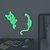 abordables Autocollants de Décoration-Autocollants d&#039;interrupteur de lumière - dessin animé souris chat bleu vert rose autocollants muraux lumineux interrupteur autocollant mural lueur dans le décor de chambre de chat noir autocollant de