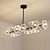 abordables Diseño de línea-Candelabro de estilo floral de 105 cm, lámpara colgante de cristal, led de acero inoxidable, estilo artístico, sala de estar moderna, comedor, dormitorio