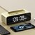 cheap Speakers-Digital Clock Home Wireless Bluetooth Speaker HiFi Sound Dual Boombox Audio Phone Stand Mirror Alarm Clock USB Charging caixa