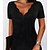 cheap Casual Dresses-Women&#039;s Short Mini Dress Sheath Dress Black Short Sleeve Ruched Solid Color V Neck Spring Summer Stylish Casual 2022 S M L XL XXL 3XL