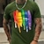 tanie Męska koszula graficzna-Tęczowy Czarny Granatowy Zielony Podkoszulek Zwyczajny styl Męskie Graficzny Mieszanka bawełny Koszula Codzienny Duma LGBT Koszula Krótki rękaw Wygodna koszulka Na zewnątrz Ulica Lato Odzie