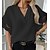 cheap Women&#039;s Tops-Women&#039;s Blouse Shirt Green White Black Plain Lace Trims Short Sleeve Daily Weekend Streetwear Casual Shirt Collar Regular S